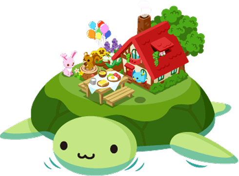 背中に農園をのせたカメ